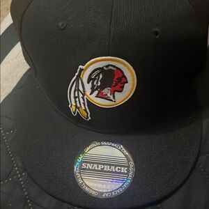 Black Cap with Embroidered Red and Yellow Logo featuring Washington.